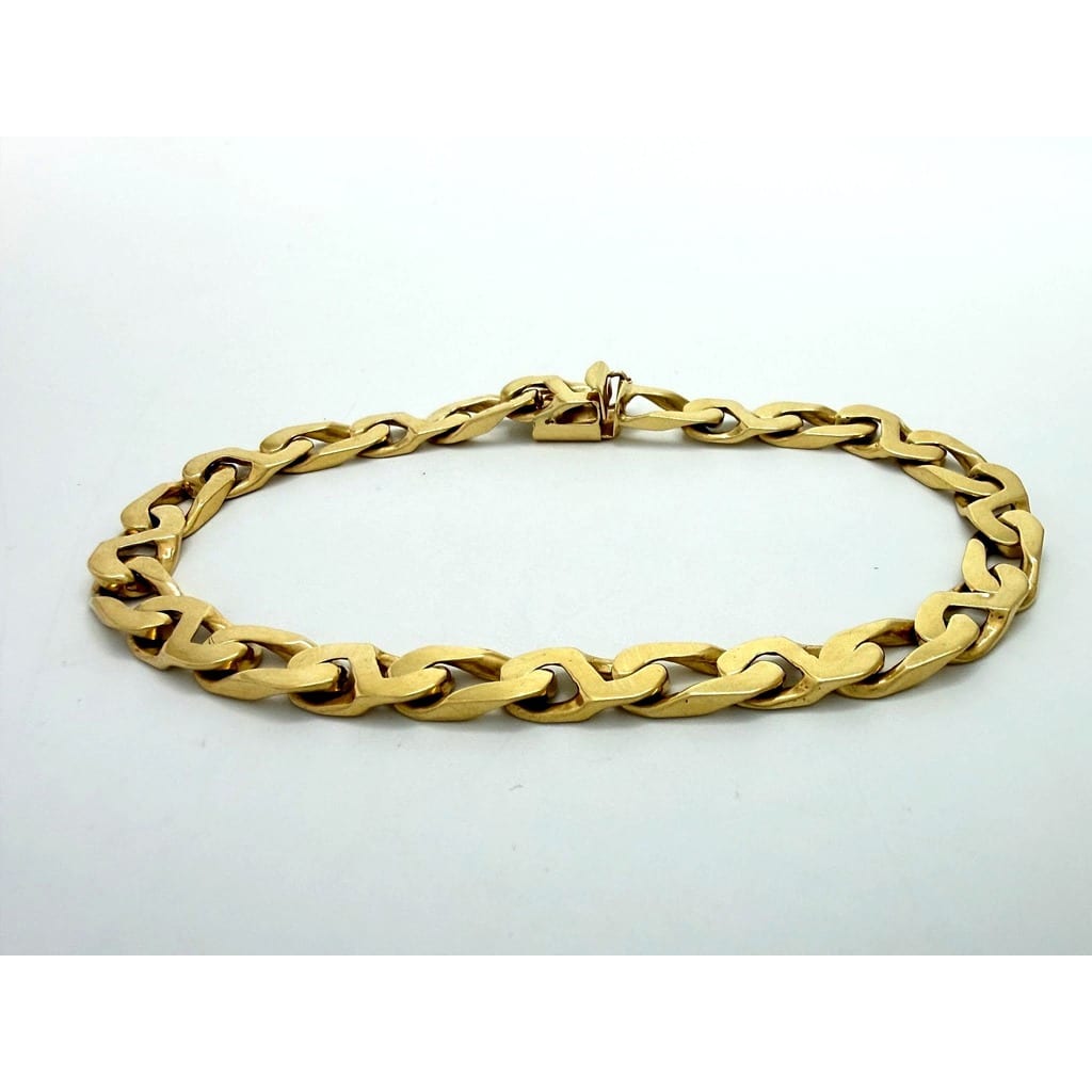 14K Yellow Gold Curb Bracelet Size 8" 2