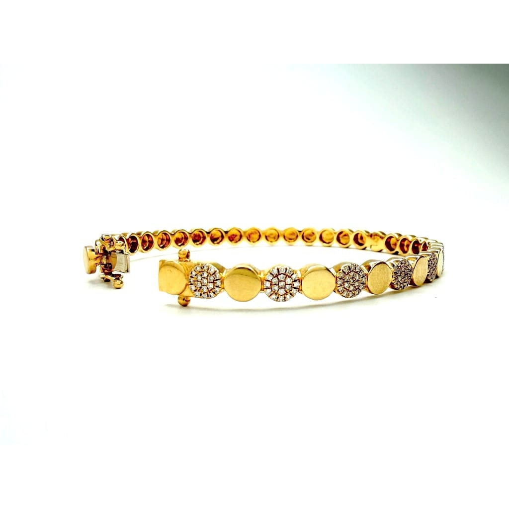 14K Yellow Gold 0.75 ctw Diamond Bangle 2