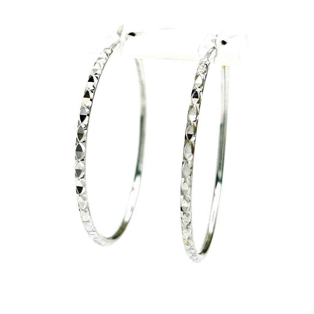 18K White Gold Hoop Earrings 1