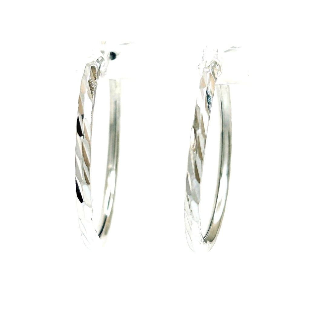 18K White Gold Hoop Earrings 1