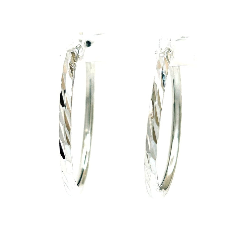 18K White Gold Hoop Earrings 1