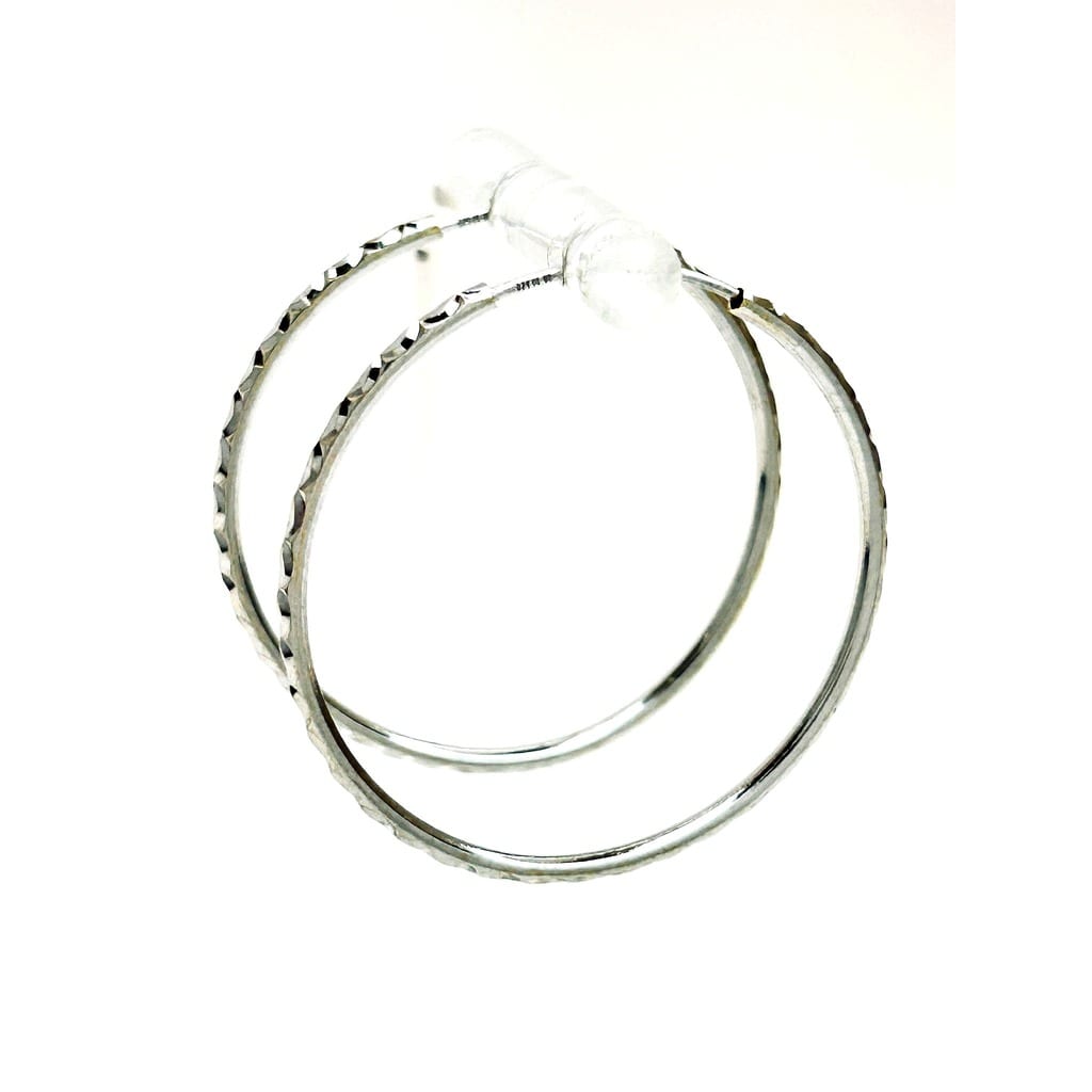 18K White Gold Hoop Earrings 2