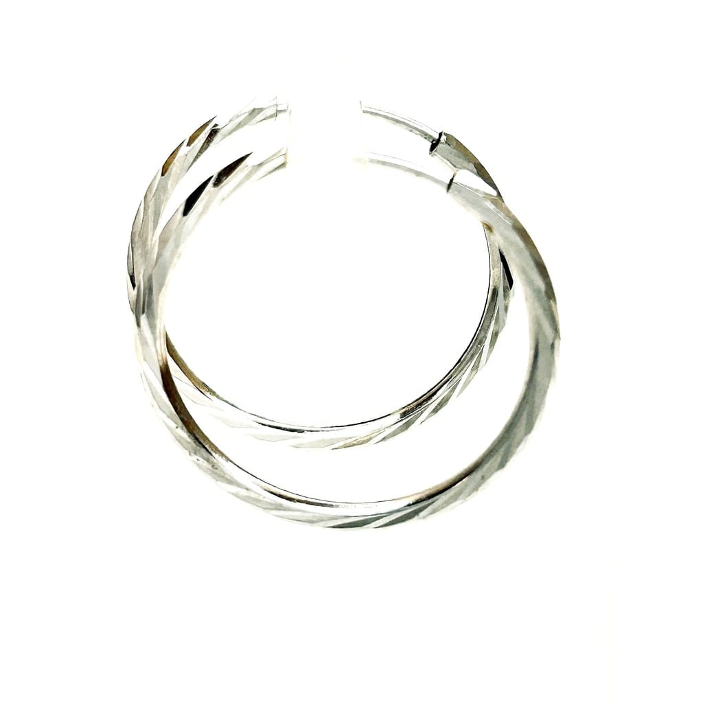 18K White Gold Hoop Earrings 2