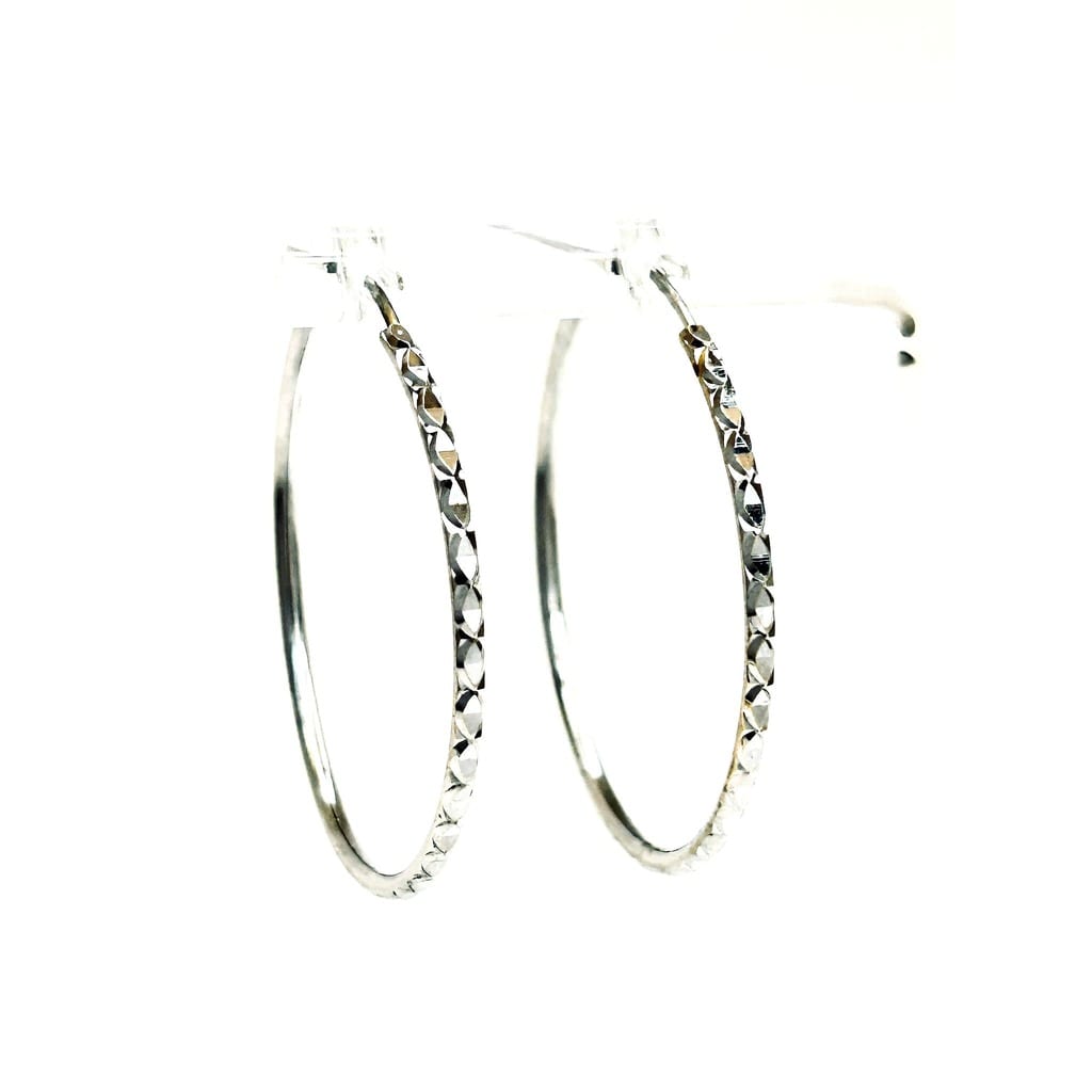 18K White Gold Hoop Earrings 3