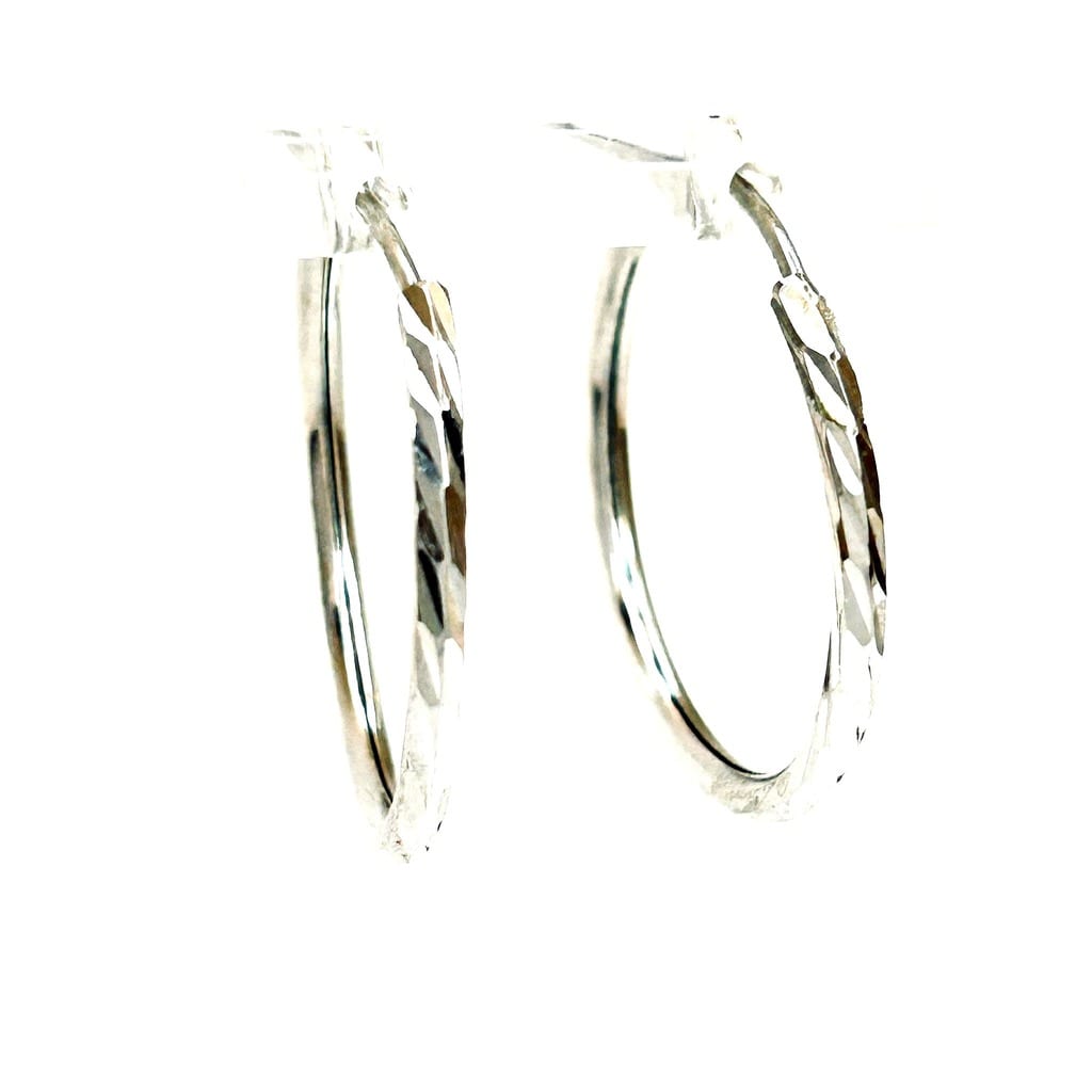 18K White Gold Hoop Earrings 3