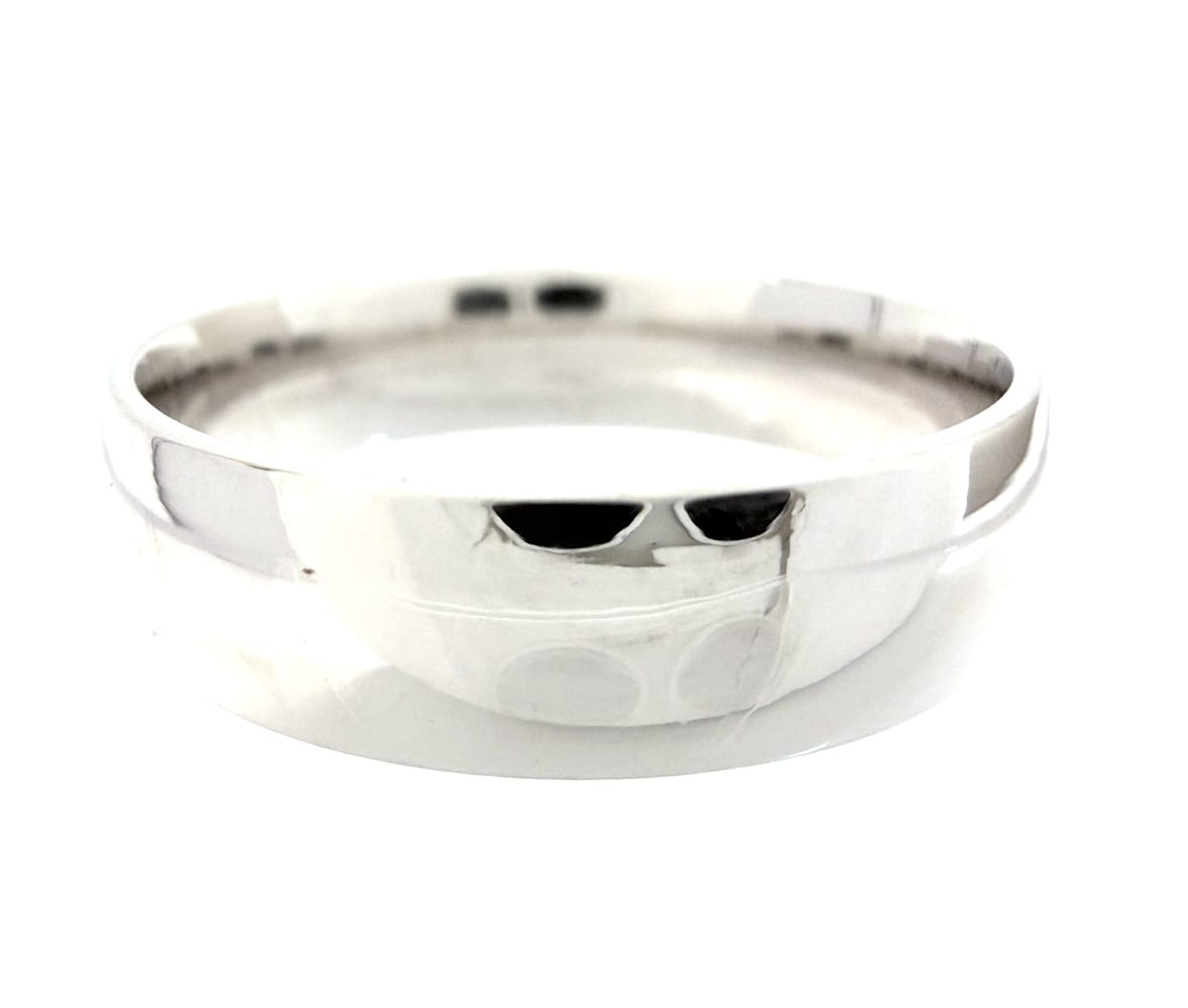 14K White Gold Men's Wedding Band – Size 9.5 2