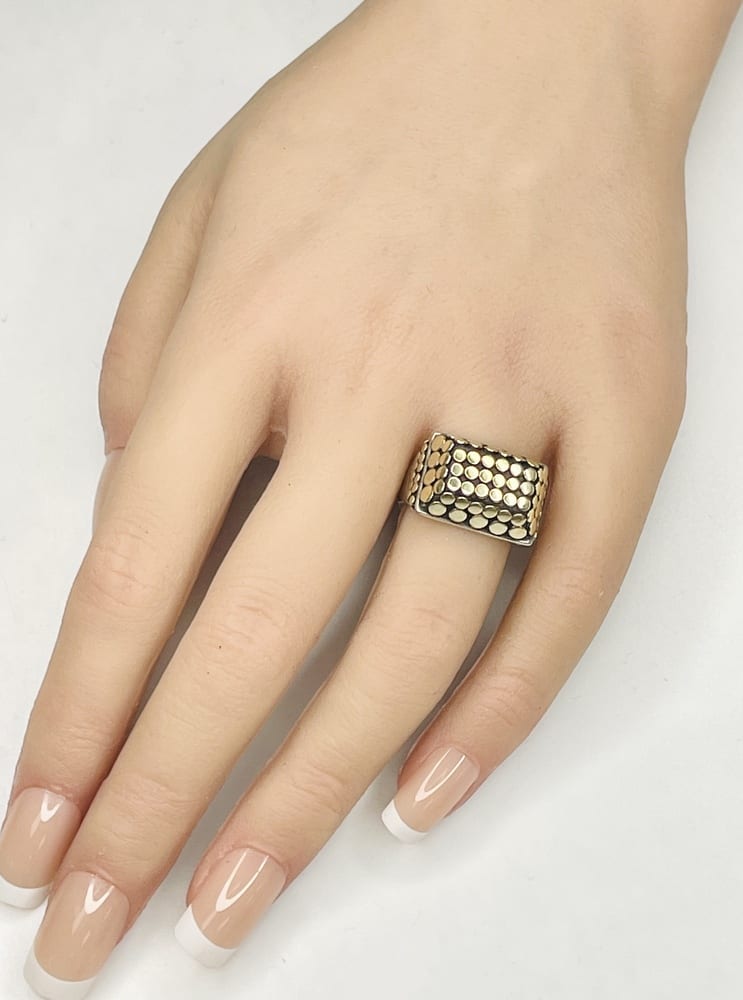 John Hardy Sterling Silver & Gold Ring 6