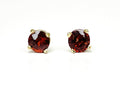 14K Yellow Gold Garnet Stud Earrings 2
