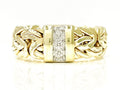 Radiant 14K Gold Byzantine Diamond Ring 1