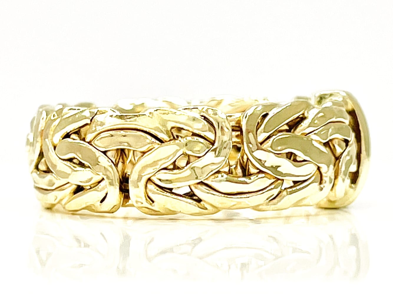 Radiant 14K Gold Byzantine Diamond Ring 3