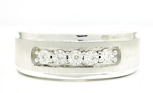 10K White Gold Men's Diamond Ring 1