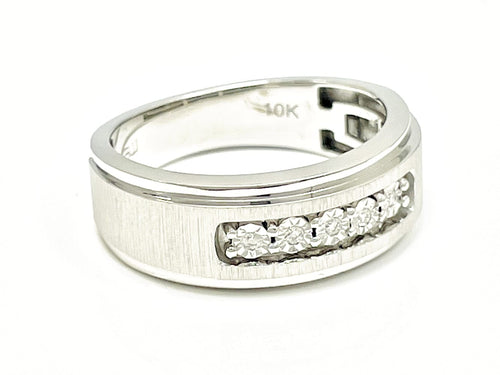 10K White Gold Men's Diamond Ring 2