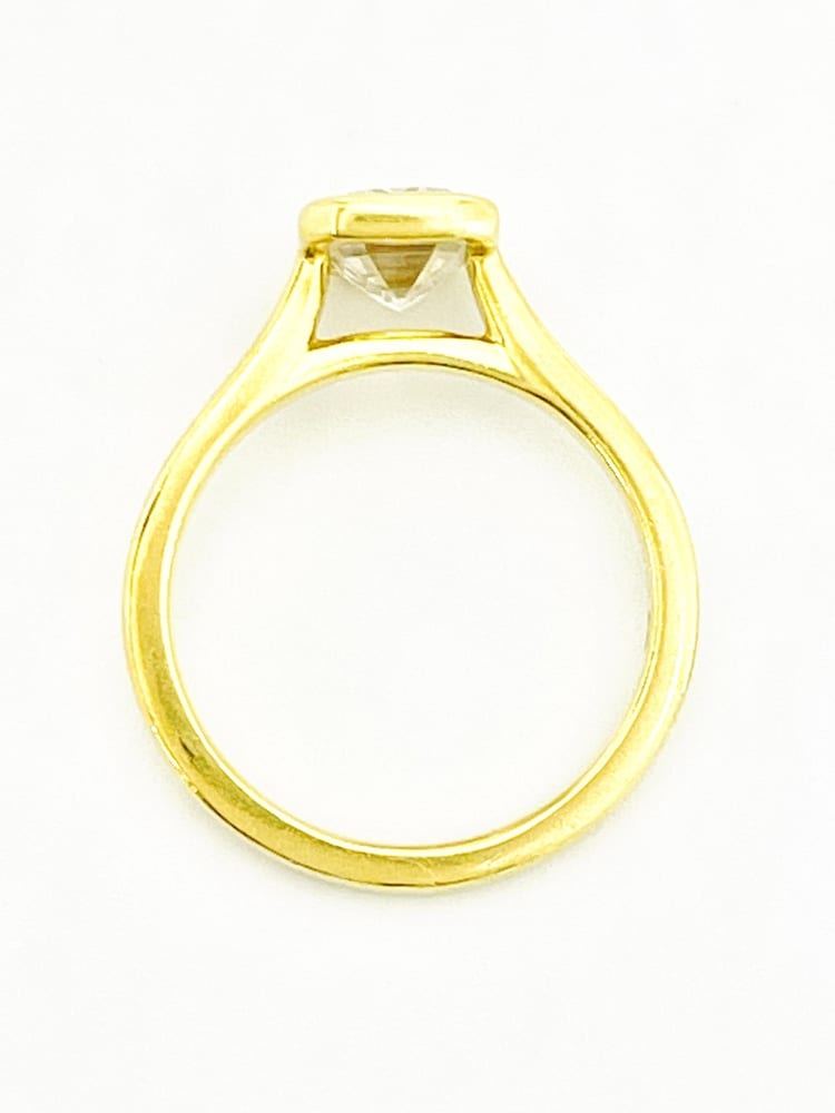 18K Yellow Gold Emerald Cut Diamond Ring 6