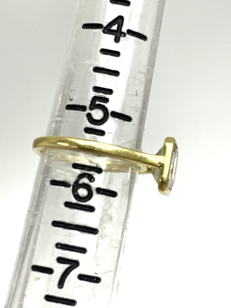 18K Yellow Gold Emerald Cut Diamond Ring 7