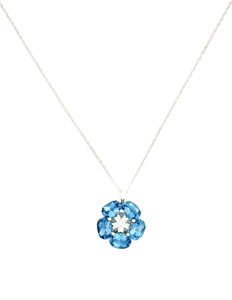 Ethereal 14K Gold Blue Stone Necklace 1