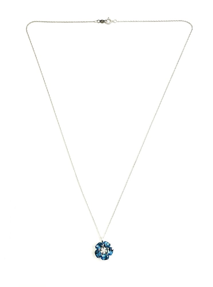 Ethereal 14K Gold Blue Stone Necklace 2
