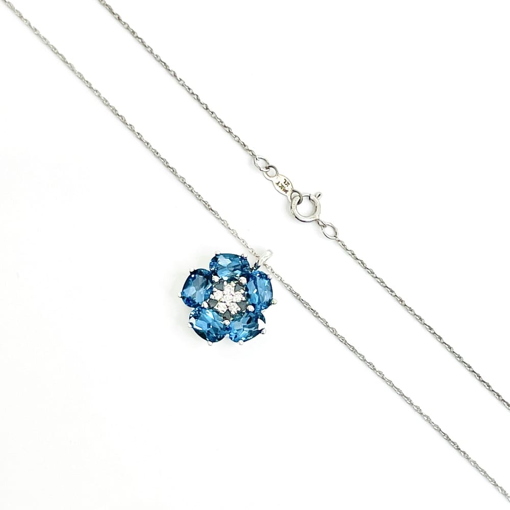 Ethereal 14K Gold Blue Stone Necklace 5