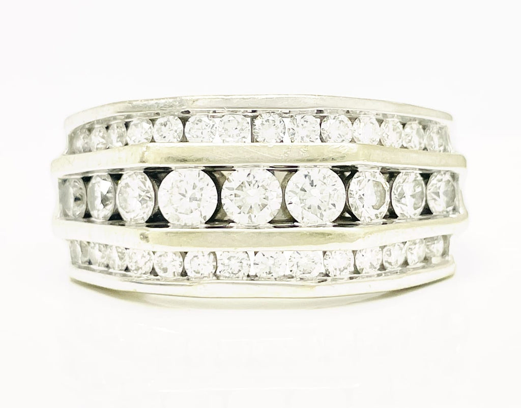 10K White Gold Men's Diamond Ring 1