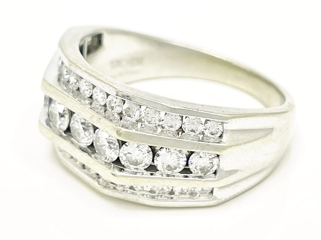 10K White Gold Men's Diamond Ring 2