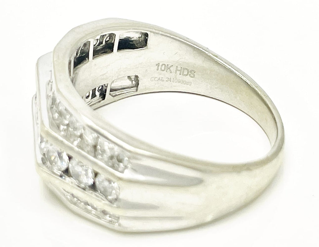 10K White Gold Men's Diamond Ring 3