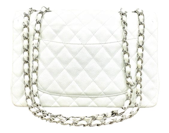 Chanel Jumbo Caviar Classic Flap White 3