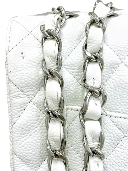 Chanel Jumbo Caviar Classic Flap White 4
