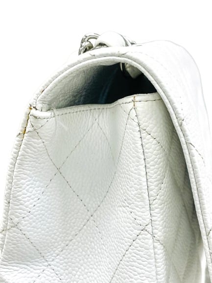 Chanel Jumbo Caviar Classic Flap White 7