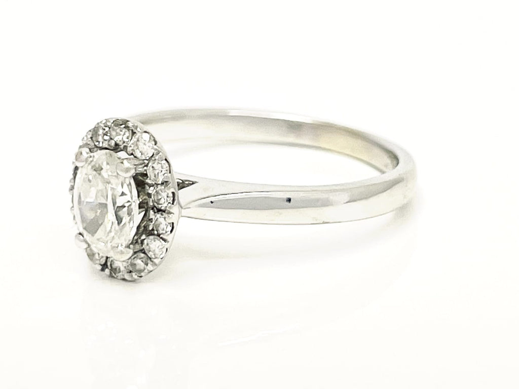 14K White Gold Diamond Halo Ring 2