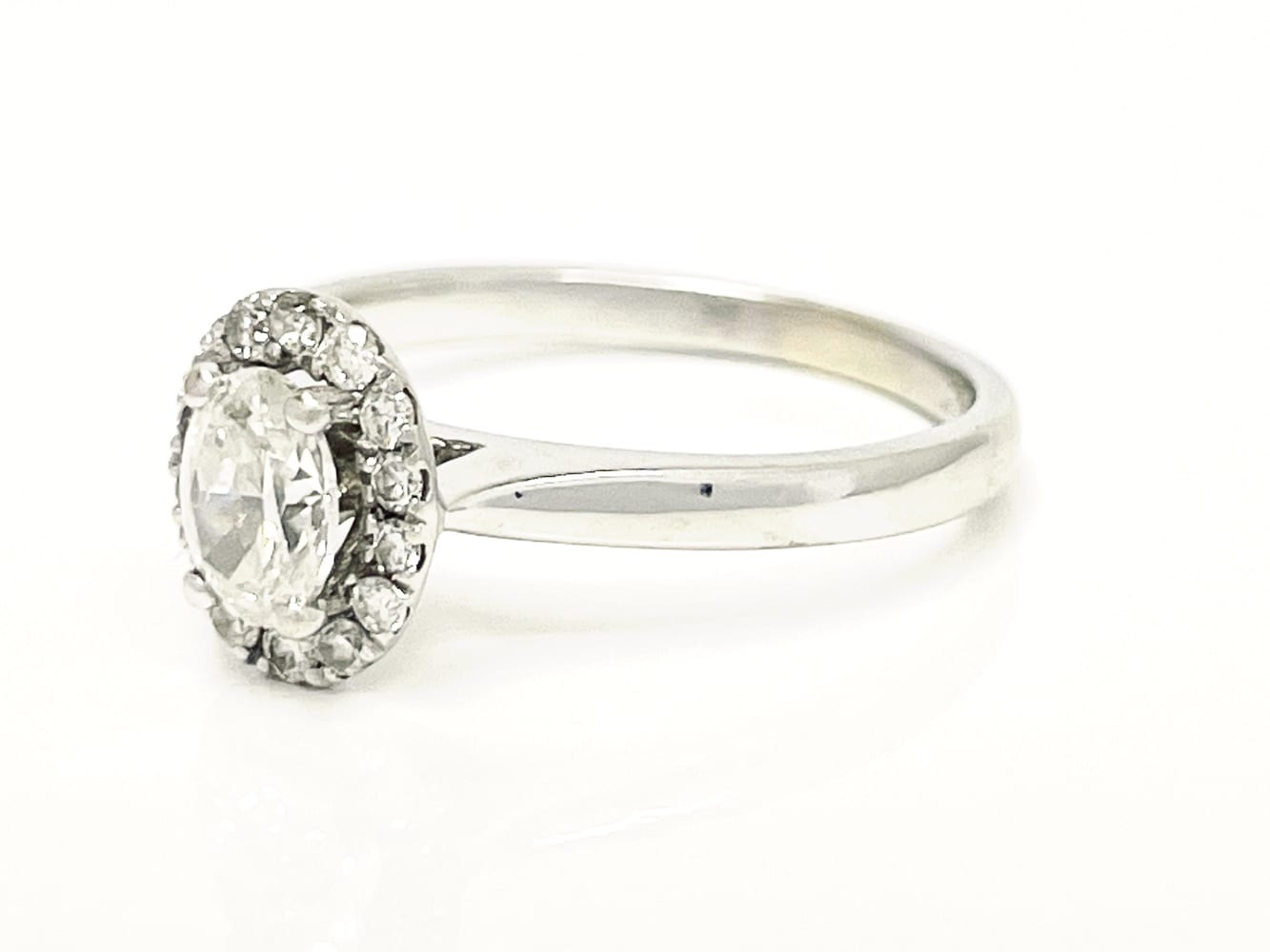 14K White Gold Diamond Halo Ring 2