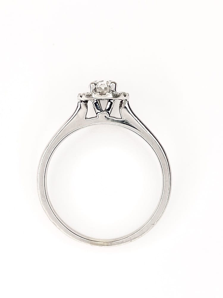 14K White Gold Diamond Halo Ring 5