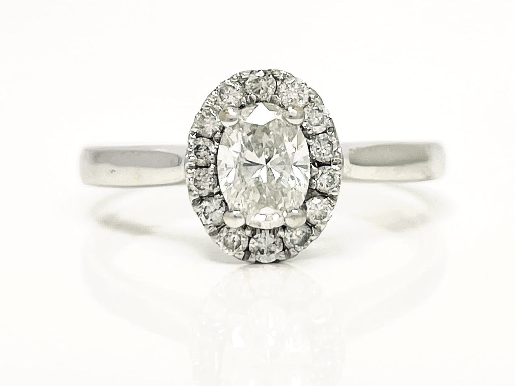 14K White Gold Diamond Halo Ring 6