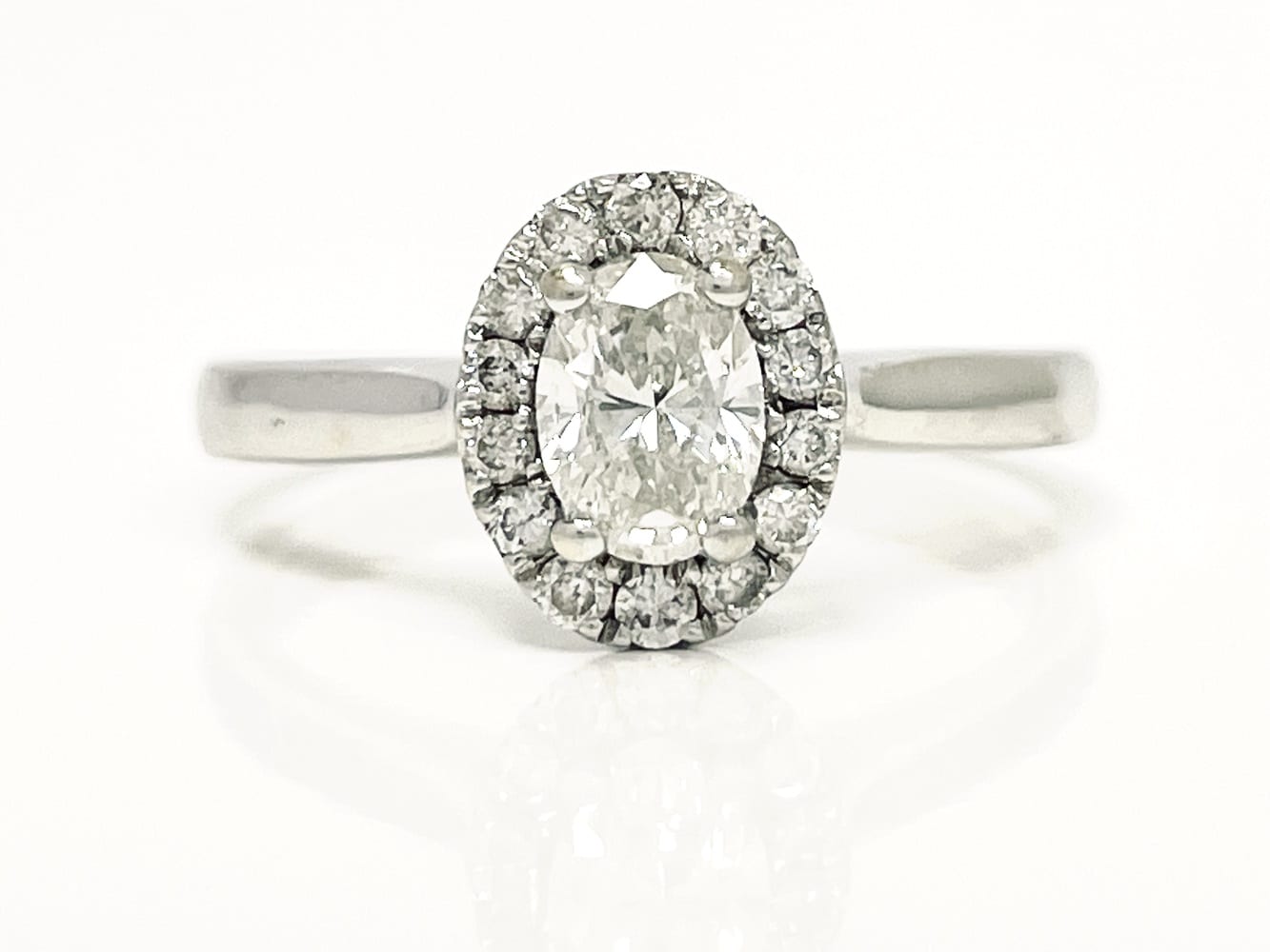 14K White Gold Diamond Halo Ring 6