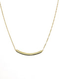 10K Yellow Gold Curved Bar Necklace 1