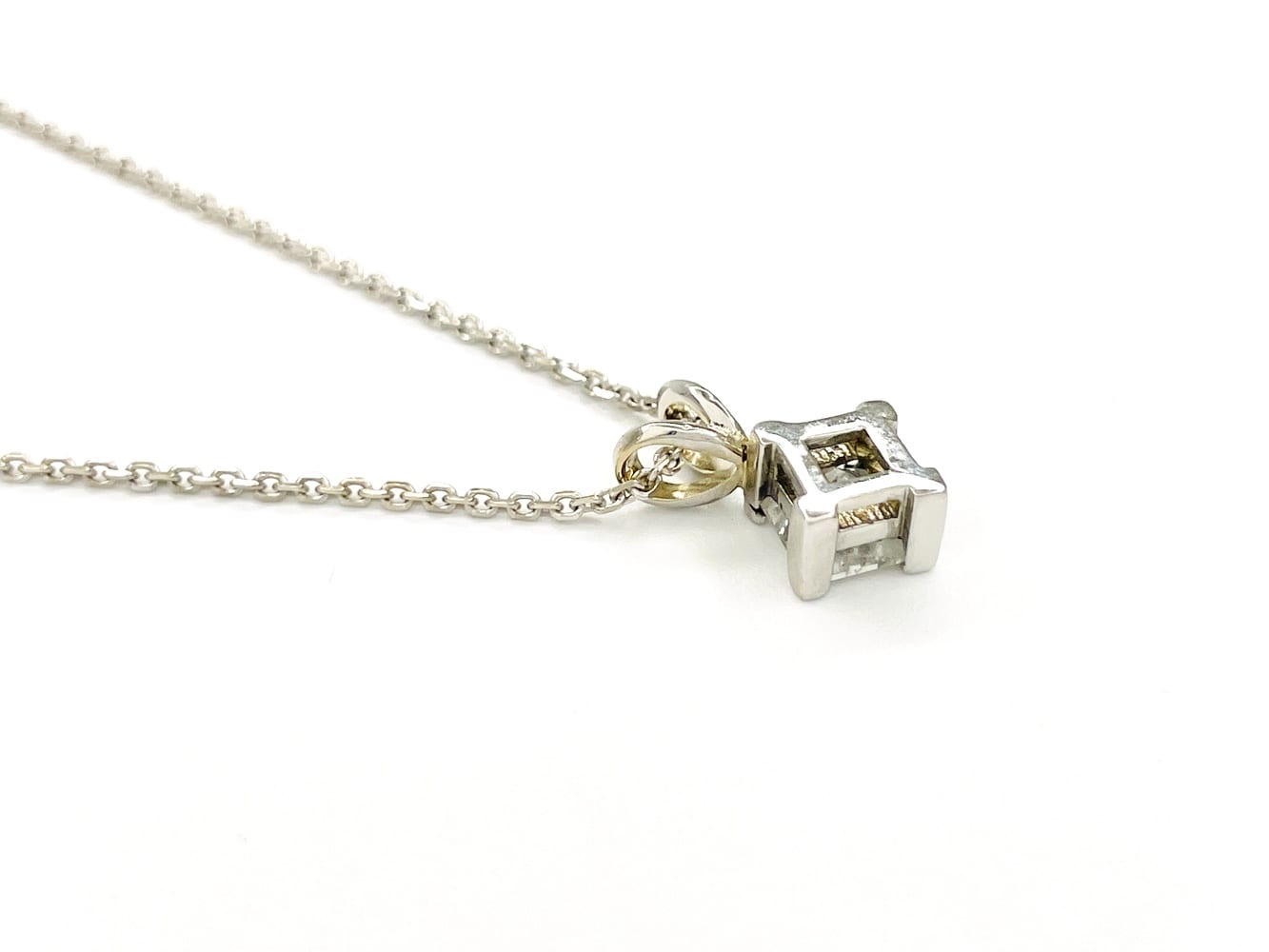 14K White Gold Diamond Necklace 2