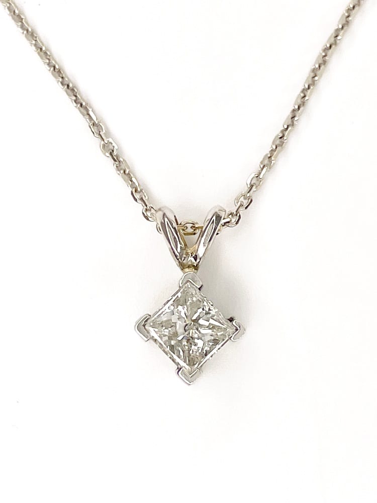 14K White Gold Diamond Necklace 4