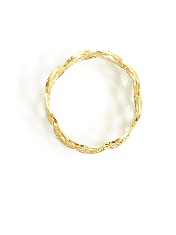 Ornate 18K Yellow Gold Lattice Ring, Size 9 2