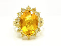 18K Yellow Gold Citrine Diamond Ring 1