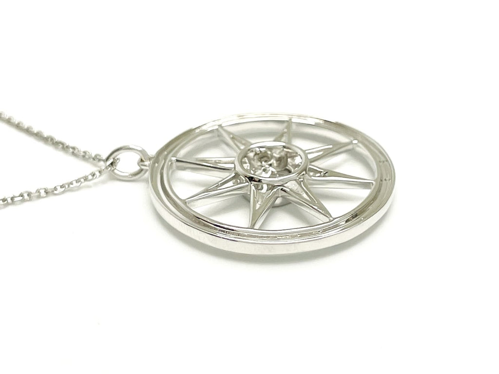 14K White Gold Floating Diamond Necklace 2
