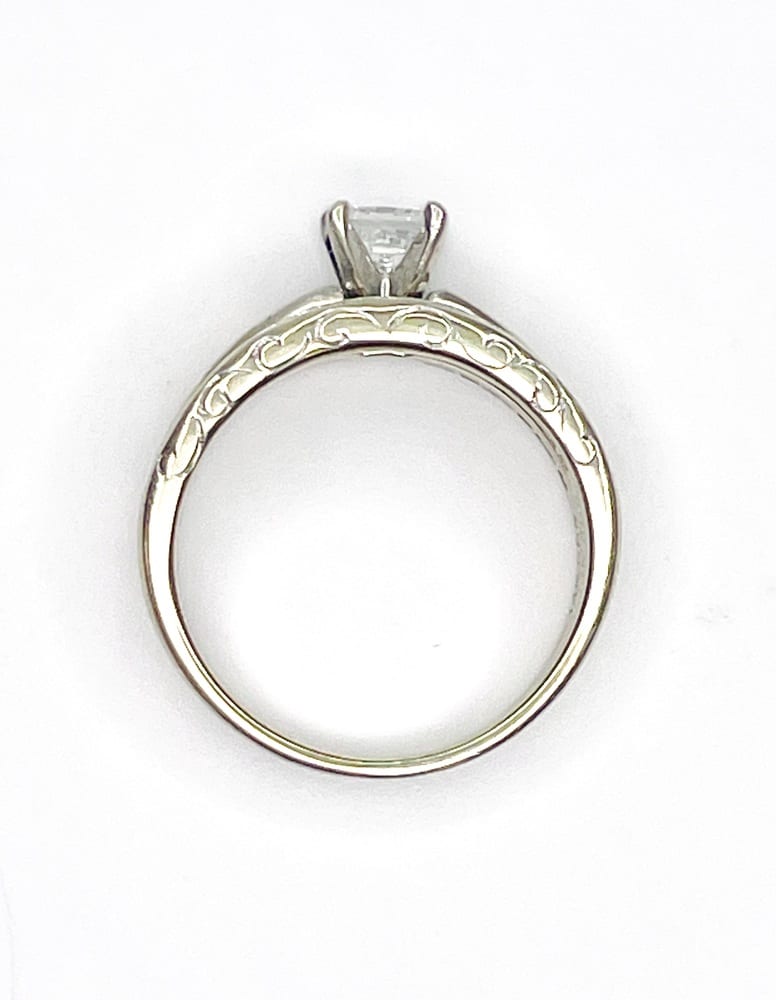 14K White Gold Diamond & Sapphire Wedding Set 6