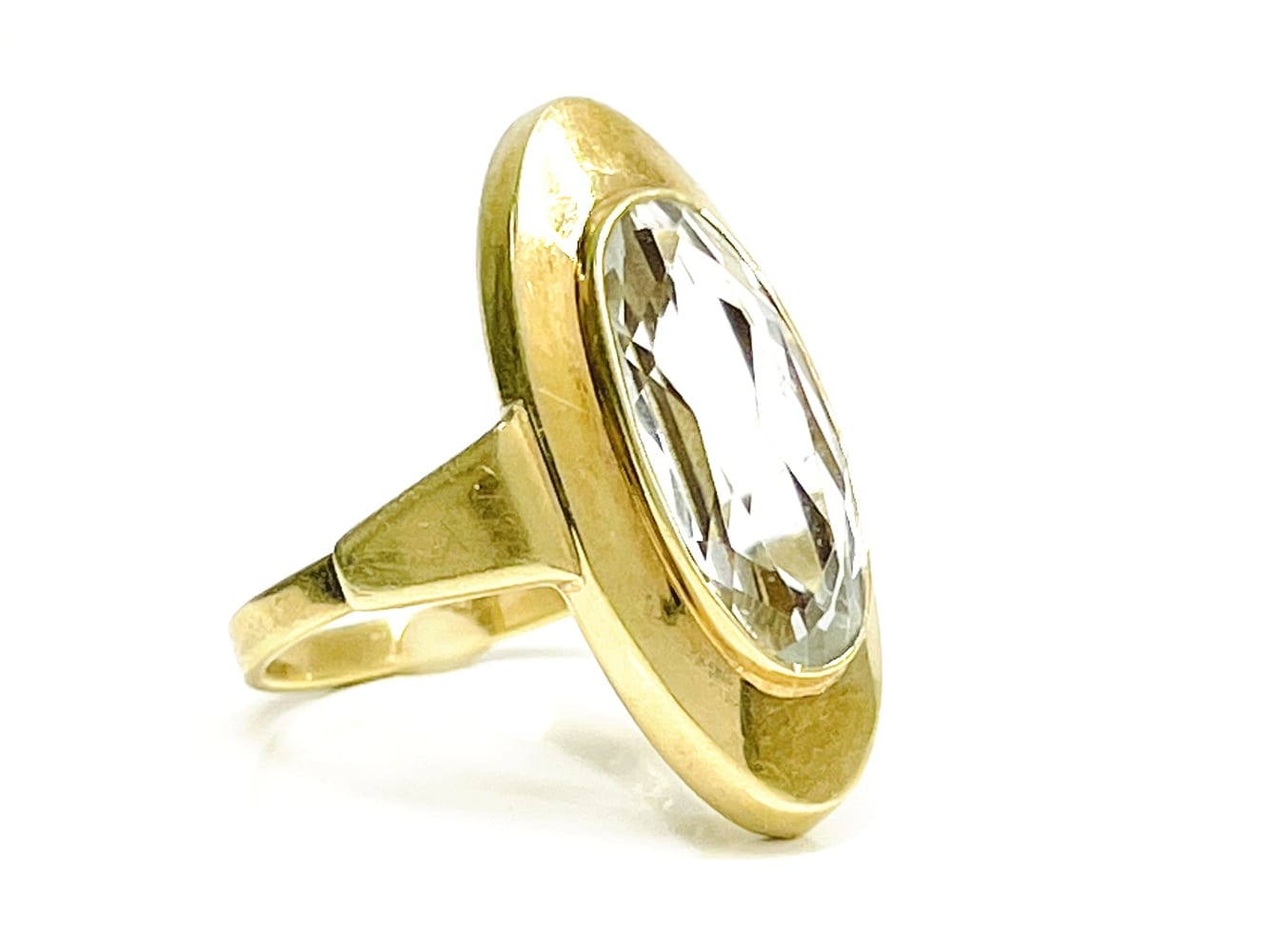 14K Yellow Gold Blue Topaz Ring 2