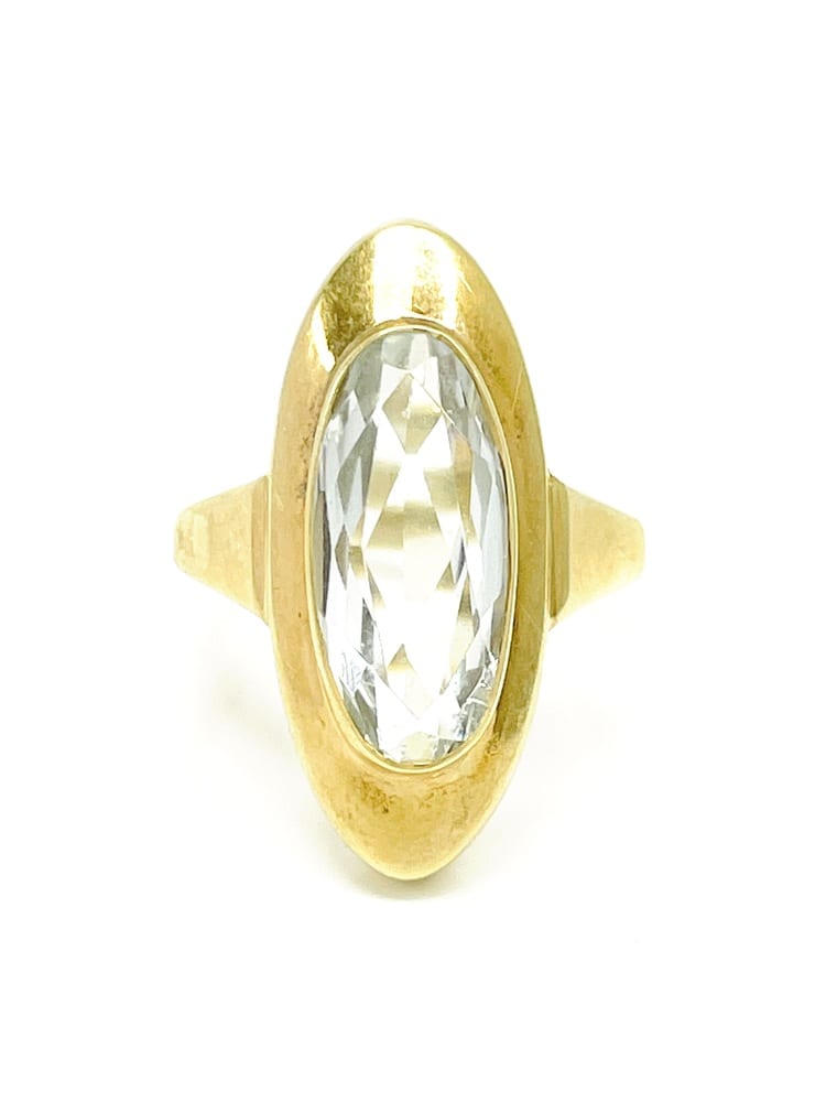 14K Yellow Gold Blue Topaz Ring 6