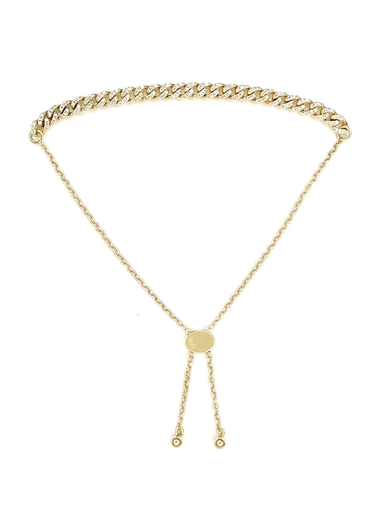 14K Gold Diamond Curb Link Bracelet 1