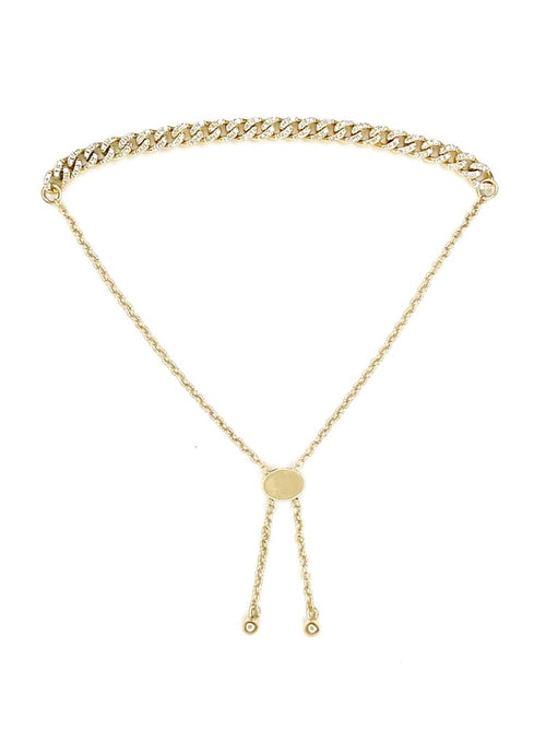14K Gold Diamond Curb Link Bracelet 1