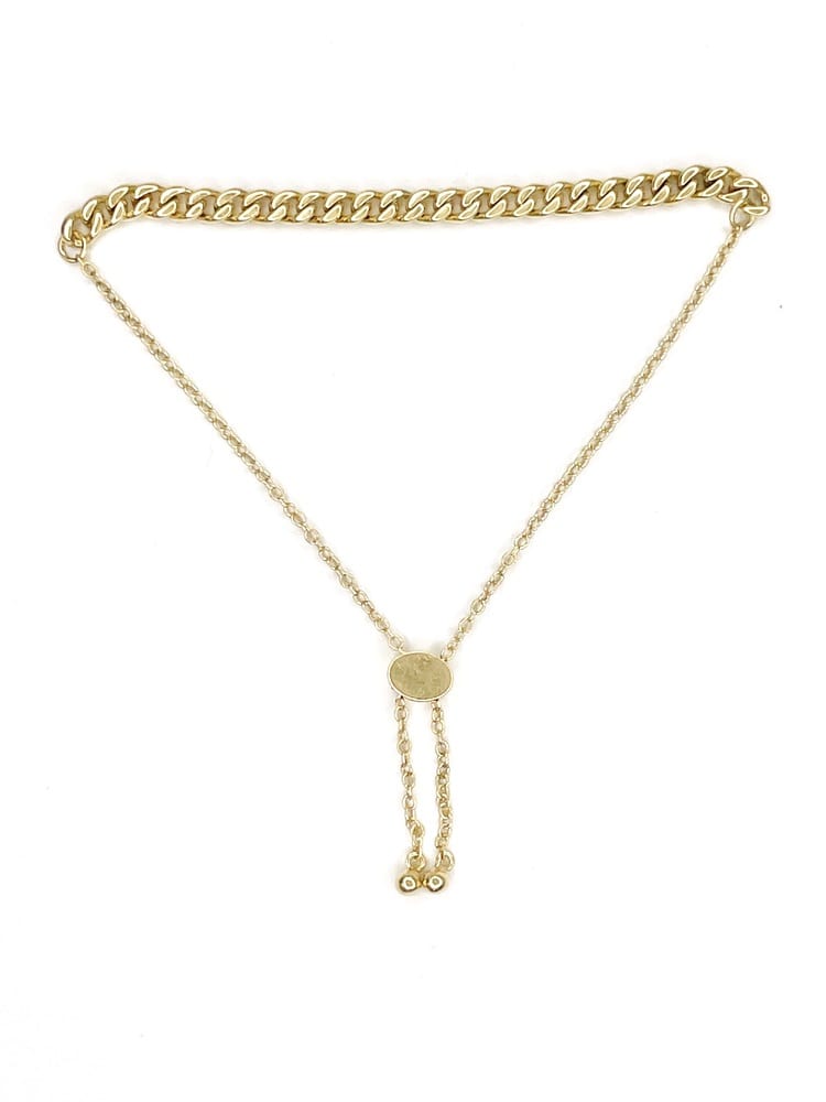 14K Gold Diamond Curb Link Bracelet 2
