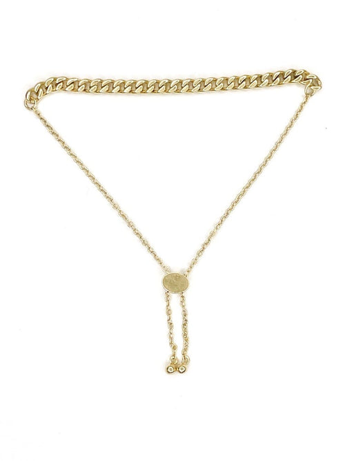 14K Gold Diamond Curb Link Bracelet 2