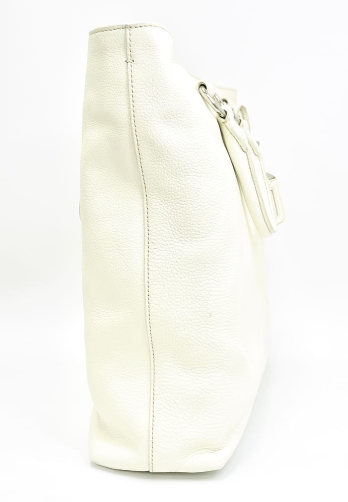 Prada Vitello Daino White Leather Bag 4