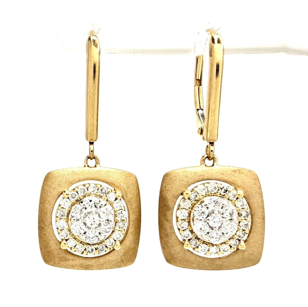 10K Yellow Gold Diamond Drop Earrings 1