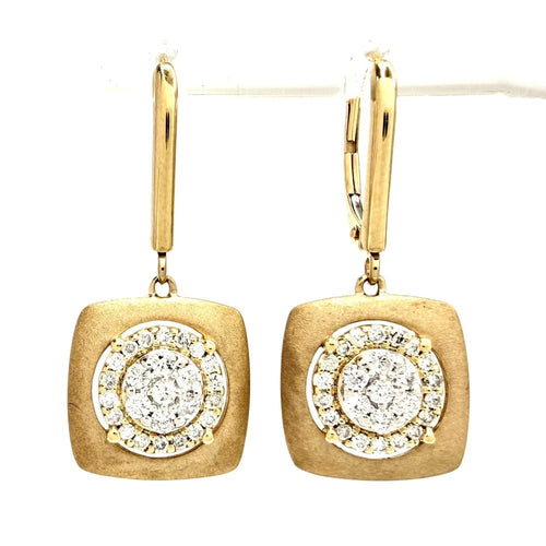 10K Yellow Gold Diamond Drop Earrings 1