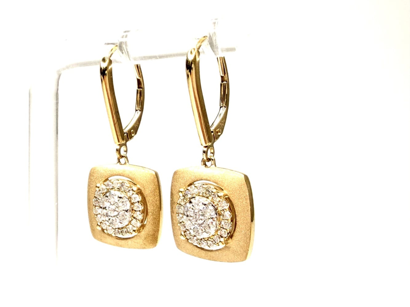 10K Yellow Gold Diamond Drop Earrings 2