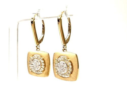 10K Yellow Gold Diamond Drop Earrings 2